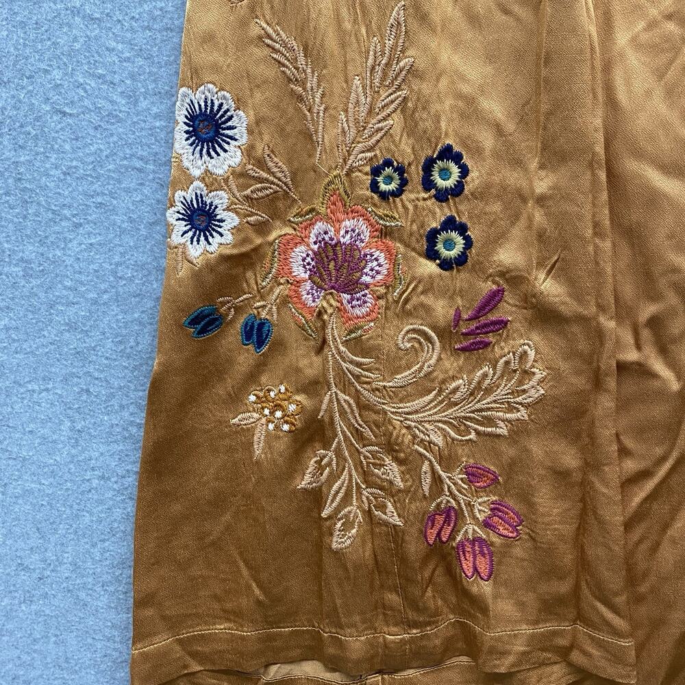 Johnny Was Workshop Embroidered 2 Pc Silk Blend Kimono Jacket Wide Leg Pant Set - Picture 4 of 16